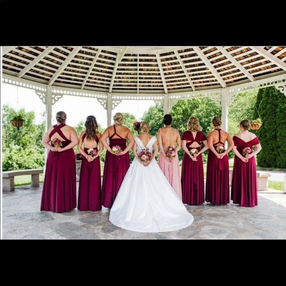 Dresses & Skirts - Burgundy OS convertible infinity bridesmaid dress